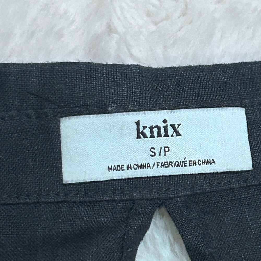 Knix Oversized 100% Linen Shirt Black Button Up Cover Up Women’s Size S - Picture 6 of 8